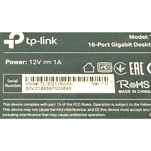 TP-Link TL-SG116 16 Port Gigabit Switch Easy Smart Managed Plug & Play - Picture 7 of 7